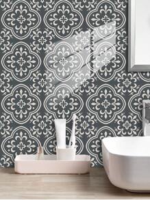 10片装花卉图案PVC仿瓷砖贴纸墙纸壁纸DIY拼接自粘可移除墙面装饰贴墙面家装防脏遮丑厨房卫生间客厅墙面空间美化拉玛装饰 装修贴纸可撕墙板 墙纸壁纸 春季装修用品 焕然一新家居 拉玛装饰贴纸 - 彩色 - 查看 13