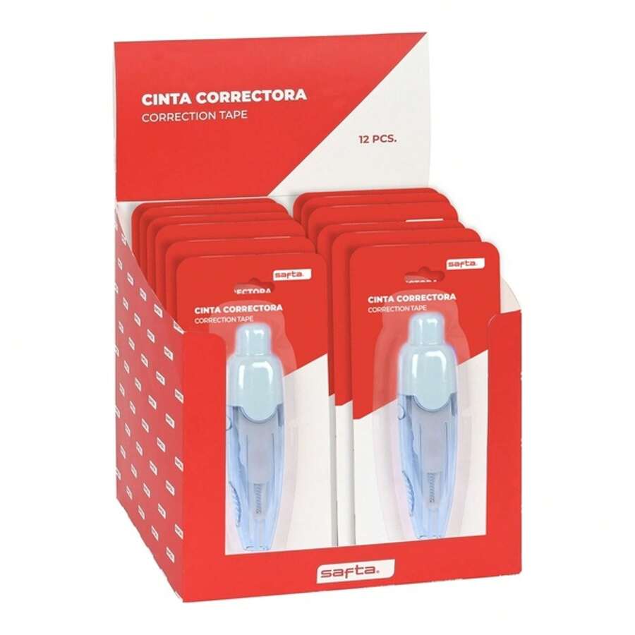 Exp. 12 Pcs. Safta Retractable Correction Tape Complete Cosmetic Set | Exp. 12 Pcs. Safta Retractable Correction Tape Variety Of Supplies With Unique Designs, Perfect Set For Students, Professionals - Multicolor - View 1