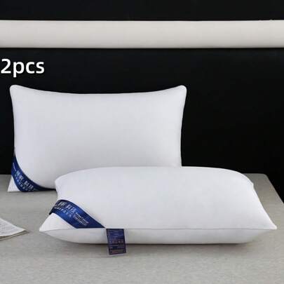 2pcs Solid Color Pillows (With Filling), Soft And Skin-Friendly For Bedroom Home Use