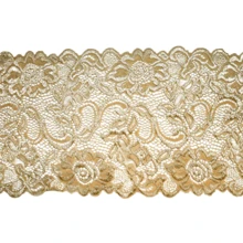 5 Meters Of Two-Tone Lace, 18 Cm Wide, Elastic. - Beige - View 2