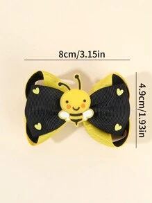 2 chiếc nơ tóc ong vàng cho bé gái, kẹp tóc cá sấu vải, kẹp tóc nơ cho trẻ em, phụ kiện tóc dễ thương cho trẻ mới biết đi - kẹp tóc nơ - Xem 4