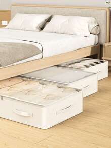 1 件带透明窗口的床下收纳袋，大容量可折叠收纳袋，适用于被子、衣服等物品的收纳 - 薑色 - 查看 2