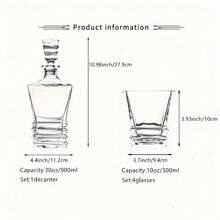 Bouteille de vin élégante de 900 ml avec 4 verres, ensemble de carafes à whisky de luxe, verrerie de design en cascade pour vin rouge, whisky, brandy, rhum, tequila, vodka, pour usage à la maison, en bar et en fête, cadeau pour père, mari, petit ami