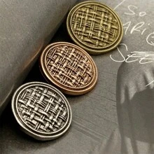 Vintage Antique Brass Buttons 10PCS - Multi-Size 15/20/25mm Circular Metal Sewing Buttons For Blazers, Cardigans, Shirt Cuffs (Spring Summer DIY Fashion Accessories) - Multicolor - View 5