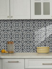 10片装花卉图案PVC仿瓷砖贴纸墙纸壁纸DIY拼接自粘可移除墙面装饰贴墙面家装防脏遮丑厨房卫生间客厅墙面空间美化拉玛装饰 装修贴纸可撕墙板 墙纸壁纸 春季装修用品 焕然一新家居 拉玛装饰贴纸 - 彩色 - 查看 8