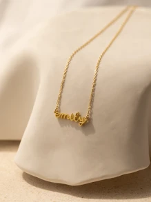 Vòng cổ tên cá nhân hóa, Vòng tay tinh tế bằng thép không gỉ mạ vàng 18K, Vòng cổ bùa tên cá nhân hóa, Quà tặng cho bà mẹ mới, Quà tặng gia đình, Quà tặng ngày lễ tình nhân, Vòng cổ quà tặng ngày của mẹ Valentine - Nhiều màu - Xem 5