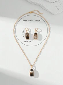 مجموعة مجوهرات جديدة للنساء تشمل قلادة وأقراط ، بأسلوب بوهيمي وسلسلة تحطيم، مناسبة للارتداء اليومي وكهدايا للمناسبات