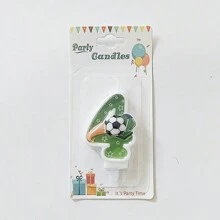 1pc Happy Birthday Football Number 0-9 Cute Green Cake Decor Digit Candle, Party, Anniversary, Celebration Candle - Football Candles - View 16