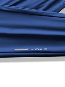 3pcs Boyfriend Style Men's Spring/Summer Drawstring Waist Zip Pockets Solid Color Stretchy Casual Sports Gym Running Outdoor Pants - 藍色 - 查看 6
