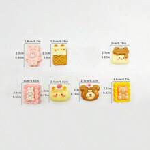 10/30/50 件卡通可爱混合动物和饼干树脂饰品 - 随机搭配 - 适用于 DIY 工艺装饰、手机壳、发夹、相框等 - 兔子和熊手工配饰