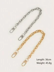 女士包包延长链 字母 D 设计链条延长器 简约金属包包链条配件 简约优雅银色/金色 女士礼物
