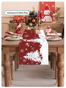 1 tấm khăn trải bàn Giáng sinh chống thấm nước in Polyester, nhiều kích cỡ, khăn trải bàn Giáng sinh lễ hội với không khí thanh lịch, thích hợp cho trang trí ngày lễ, đám cưới, Giáng sinh, Lễ tạ ơn - Thêm nét tinh tế cho bàn ăn của bạn - Lưới màu đỏ và màu xanh lá cây - Xem 1