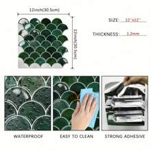 1/10/20pcs Self Adhesive Wall Tiles, Heat Resistant Peel And Stick Kitchen Backsplash, Waterproof Wall Tiles, Stickers For Bathroom, Home Decor Room Decor Wallpapers Wall Paper Wallpaper Wall Stickers Wall Decor Wall Sticker