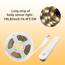 1 pezzo di luce a striscia LED flessibile con sensore di movimento intelligente, alimentata a batteria o tramite USB, con luce bianca calda/bianca fredda opzionale, adatta per scale, ingressi, armadi, sale studio, camere da letto (batterie non incluse).