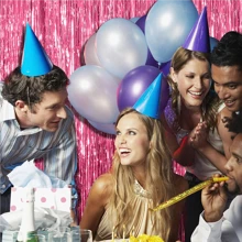 2pcs Pink Background Party Decor Metal Wire Curtain, Party Backdrop Aluminum Foil Tassel Garland, Birthday Decor Photo Booth Backdrops, Pink Theme Bachelorette Party Graduation Decoration