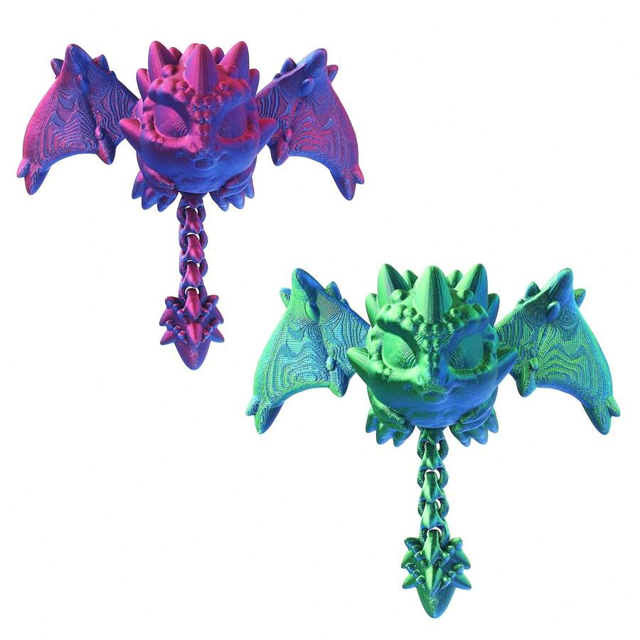 Figura articulada de dragón de cristal impresa en 3D, regalo de juguete creativo, juguete relajante con articulaciones móviles - Multicolor - Ver 1