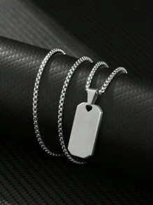 1 pièce Collier pendentif en forme de cœur cubique en acier inoxydable à la mode pour hommes, adapté pour un port quotidien, Valentin
