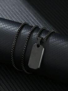 1 pièce Collier pendentif en forme de cœur cubique en acier inoxydable à la mode pour hommes, adapté pour un port quotidien, Valentin