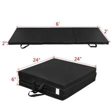 Estera de gimnasia plegable de espuma gruesa y antideslizante de 6'x2' para gimnasia, yoga y fitness