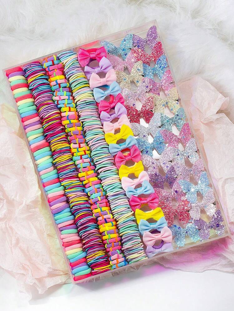 مجموعة اكسسوارات شعر فراشات لامعة 287 قطعة، تشمل ش...
