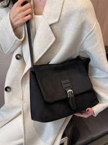 新款秋冬女包复古美亚绒面大容量翻盖休闲百搭风通勤上学日常单肩斜挎大包