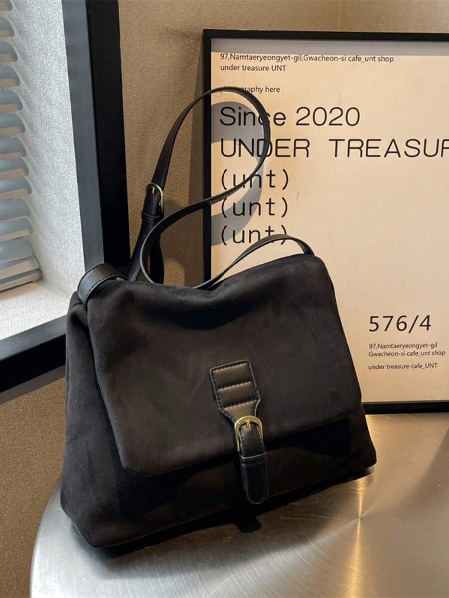 新款秋冬女包复古美亚绒面大容量翻盖休闲百搭风通勤上学日常单肩斜挎大包