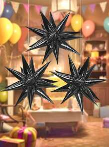 12 件套彩色爆炸星形铝箔气球，泪珠闪光气球，适用于婚礼生日派对装饰 - 彩色 - 查看 9