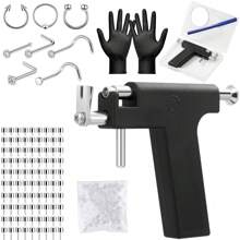 专业耳洞穿刺枪套件可重复使用耳鼻钉穿刺枪带穿刺工具套装穿刺器套件适用于所有穿刺沙龙在家使用