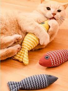 1 件逼真耐用的毛绒小猫猫玩具，适合室内和室外宠物咀嚼 - 彩色 - 查看 4