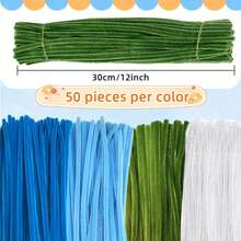 200/271/400/572pcs DIY Pom Pom Kit, Blue Green White Chenille Craft Pom Poms Set, Pom Pom Decor, Suitable For Wedding Bouquets And Birthday Parties, Plush Pom Pom Flower Set, DIY Handmade Pom Pom Craft Supplies, Wedding Birthday Gift, Pom Pom Craft Materials, Unique Pom Pom Crafts, Pom Pom Craft Tutorial, Chenille Pom Poms, Colorful Chenille Pom Poms - Multicolor - View 4