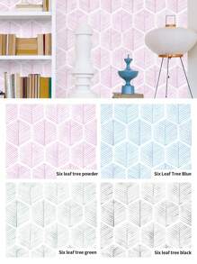 YUANYI 1 Roll 17.52in*39.37in Removable And Reusable Wallpaper, Self-Adhesive Vinyl Furniture Sticker, Waterproof Modern Geometric Green Striped Pattern, Suitable For Bathroom, Living Room, Bedroom And Kitchen Wall Decor, PVC Removable