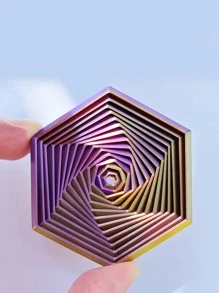 1pc Mini Hexagon Stress Relief Toy, 3D Printed Hexahedron Fidget Toy - Helps You Relax And Entertain! Christmas Gift,Fidget Squishy,3d Fidget Toys,Fidget Toys>Decompression Toys,Fidget Toys,Fidget,Toys - Multicolor - View 9