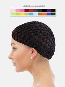 1pc Women Handmade Crochet Sleeping Cap, Snood, Hair Net, Hair Accessory - Suitable For Daily Use - Multicolor - View 1