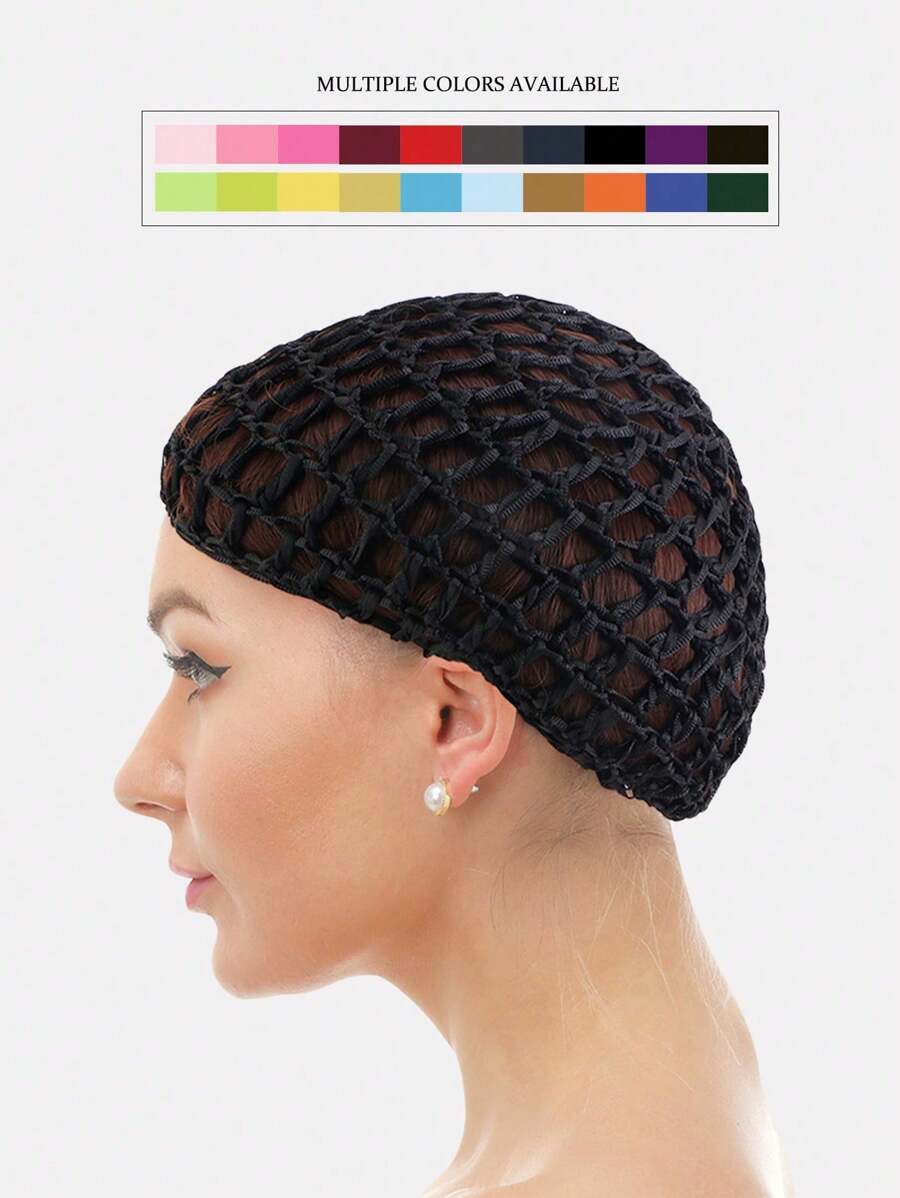 1pc Women Handmade Crochet Sleeping Cap, Snood, Hair Net, Hair Accessory - Suitable For Daily Use - Multicolor - View 1