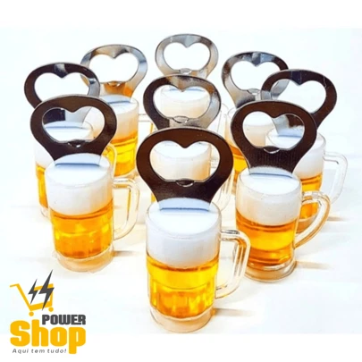 Kit com 5 Imãs Canecas Cerveja Abridor de Garrafa Lembrancinha Chá de Panela Abridor de Garrafa