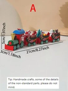 一件造型奇趣的木制火车装饰品 - 可爱的展示柜摆件、餐桌中心装饰、家居装饰、送给亲朋好友的手工木制礼物、家居DIY工艺品、无需用电装饰。注意:纯手工制品,部分细节与图片略有差异。 - 彩色 - 查看 13