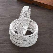Pulseira Bracelete Aberto e Oco em Estilo Árabe para Mulheres, Acessório de Joalheria Elegante, Presente Perfeito para Casamentos Africanos, Festivais e Festas