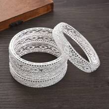 Pulseira Bracelete Aberto e Oco em Estilo Árabe para Mulheres, Acessório de Joalheria Elegante, Presente Perfeito para Casamentos Africanos, Festivais e Festas