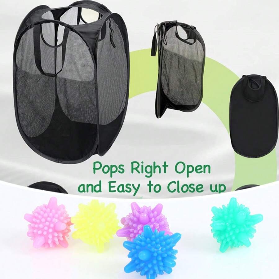 [Combination] Washing Ball + Black Laundry Basket 40x40x70CM - Nhiều màu - Xem 1