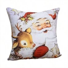 Charm Of Detail Kit 2 Decorative Christmas Cushion Covers Printed With Luxury Zipper - 花環 - 查看 3