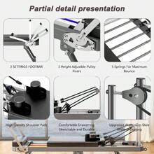 Soges Foldable Pilates Reformer Machine For Home Gym, Pilates Workout Equipment For Beginner, Cardio Fitness High Strength Rebounder - Đen & Bạc - Xem 8