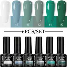 VOKY 6 CÁI/BỘ 7ML Gel làm móng tay màu trơn với bộ gel làm móng tay kim cương vụn sáng bóng, Bộ quà tặng ngày lễ hoàn hảo cho tiệm làm móng DIY dành cho phụ nữ - Nhiều màu - Xem 13