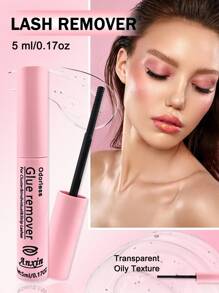 1瓶5毫升无香型睫毛胶水卸除液，适用于卸除簇状假睫毛胶水、条状假睫毛胶水，DIY睫毛卸除液，温和舒缓眼部清洁液 - 粉色 - 查看 2