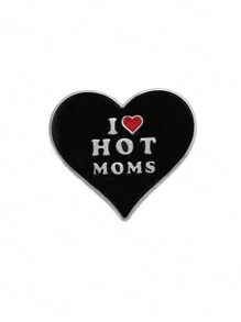 1pc I Love Hot Moms Men Pins Punk Black Heart Trâm Cài Áo Ba Lô Ve Áo Huy Hiệu Hoạt Hình Phụ Kiện Sáng Tạo Quà Tặng Cho Bạn Bè - màu đen - Xem 8