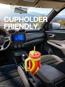 Bình nước giữ nhiệt chân không 40oz có nắp và ống hút, cốc du lịch cách nhiệt bằng thép không gỉ, giữ lạnh đến 34 giờ hoặc giữ nóng đến 10 giờ, tiện lợi mang theo khi cắm trại ngoài trời (thể thao). - trái tim màu vàng - Xem 7