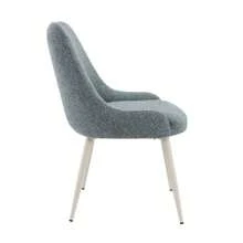 FKZNPJ Laela Light Blue Boucle Bone White Table Side Chair