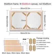 SURELIFE 1 Set Wood Canvas Stretcher Frame DIY Bars Kit For Gallery Wrap Oil Painting Mounting Stretcher Strips Oil Painting Wall Art Decor 12X16 16X20 16x24in 20x40in