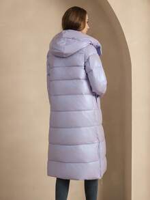 ZIAI 长袖连帽荧光棉服外套带口袋，冬季