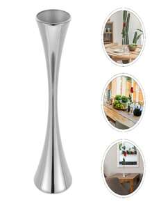 Vaso in acciaio inossidabile, innovativo, elegante, moderno, dalla bocca rotonda, vaso in metallo per fiori per il tavolo del soggiorno