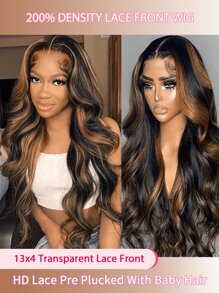 Lace Front Wig Human Hair Pre Plucked 13x4 Body Wave 1B/30 Highlight Lace Front Wig Human Hair 200% Density Ombre Colored Wigs Human Hair HD Lace Frontal Wigs Human Hair